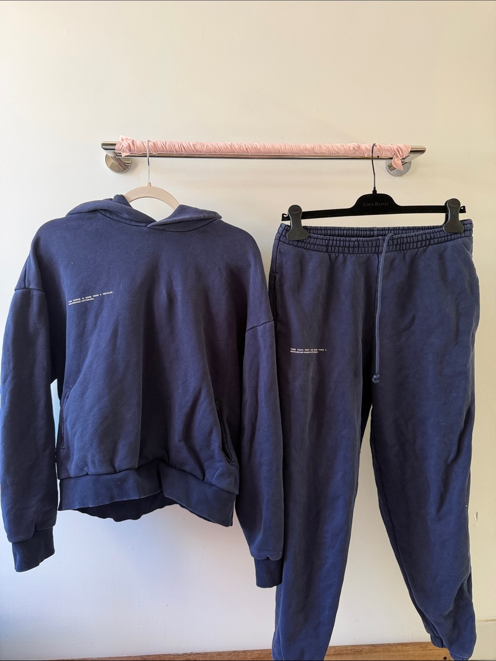 Pangaia Deep Navy Pullover Hoodie & drawstring sweatpants
